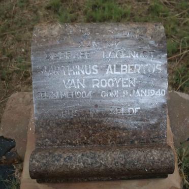 ROOYEN Marthinus Albertus, van 1904-1940