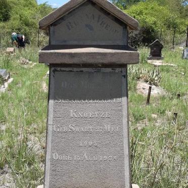 KNOETZE Susara Elizabeth nee SWART 1905-1934