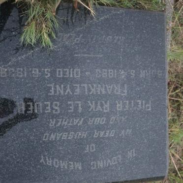 FRANKLEYNE Pieter Ryk le Seuer 1883-1938