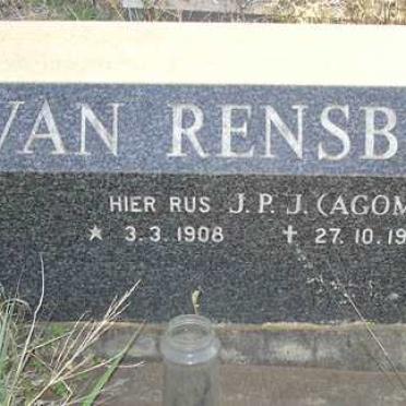 RENSBURG J.P.J., van 1908-1987