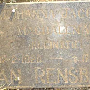 RENSBURG Johanna Jacoba Magdalena, van 1828-1992
