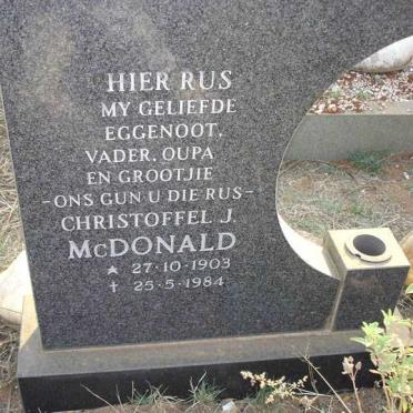 McDONALD Christoffel J. 1903-1984
