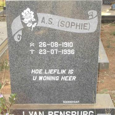 RENSBURG A.S., J. van 1910-1996