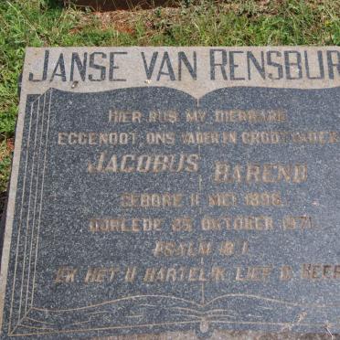 RENSBURG Jacobus Barend, Janse van 1896-1971