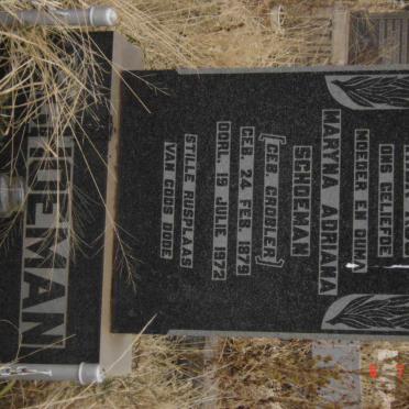 SCHOEMAN Maryna Adriana nee GROBLER 1879-1972