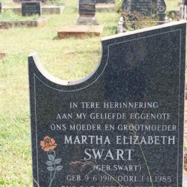 SWART Martha Elizabeth nee SWART 1916-1985