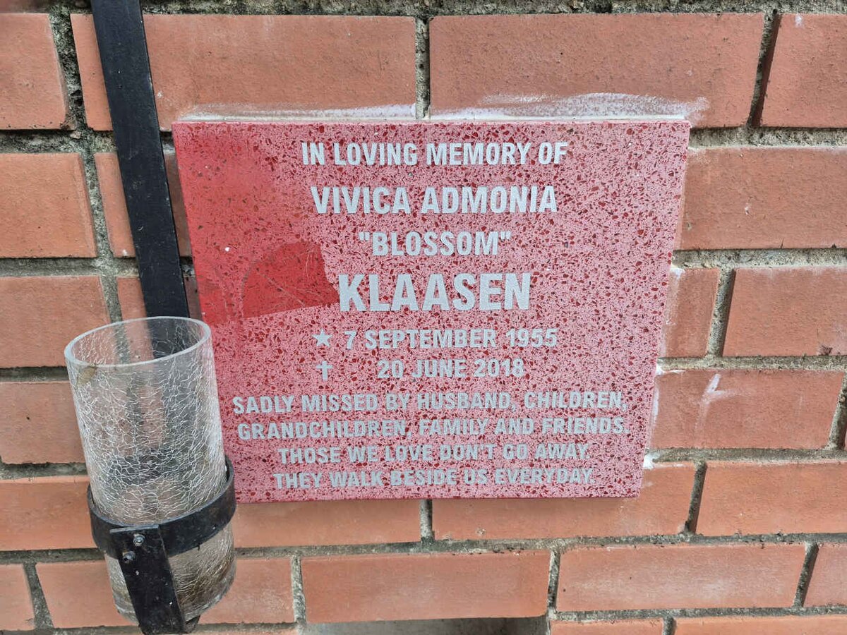 KLAASEN Vivica Admonia 1955-2018