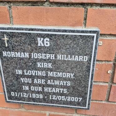 KIRK Norman Joseph Hilliard 1939-2007