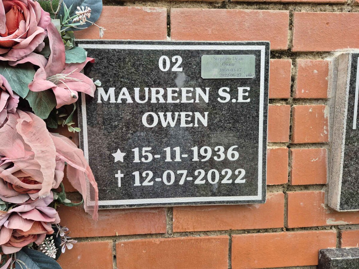 OWEN Maureen S.E. 1936-2022 :: OWEN Stephen Dean 1959-2022