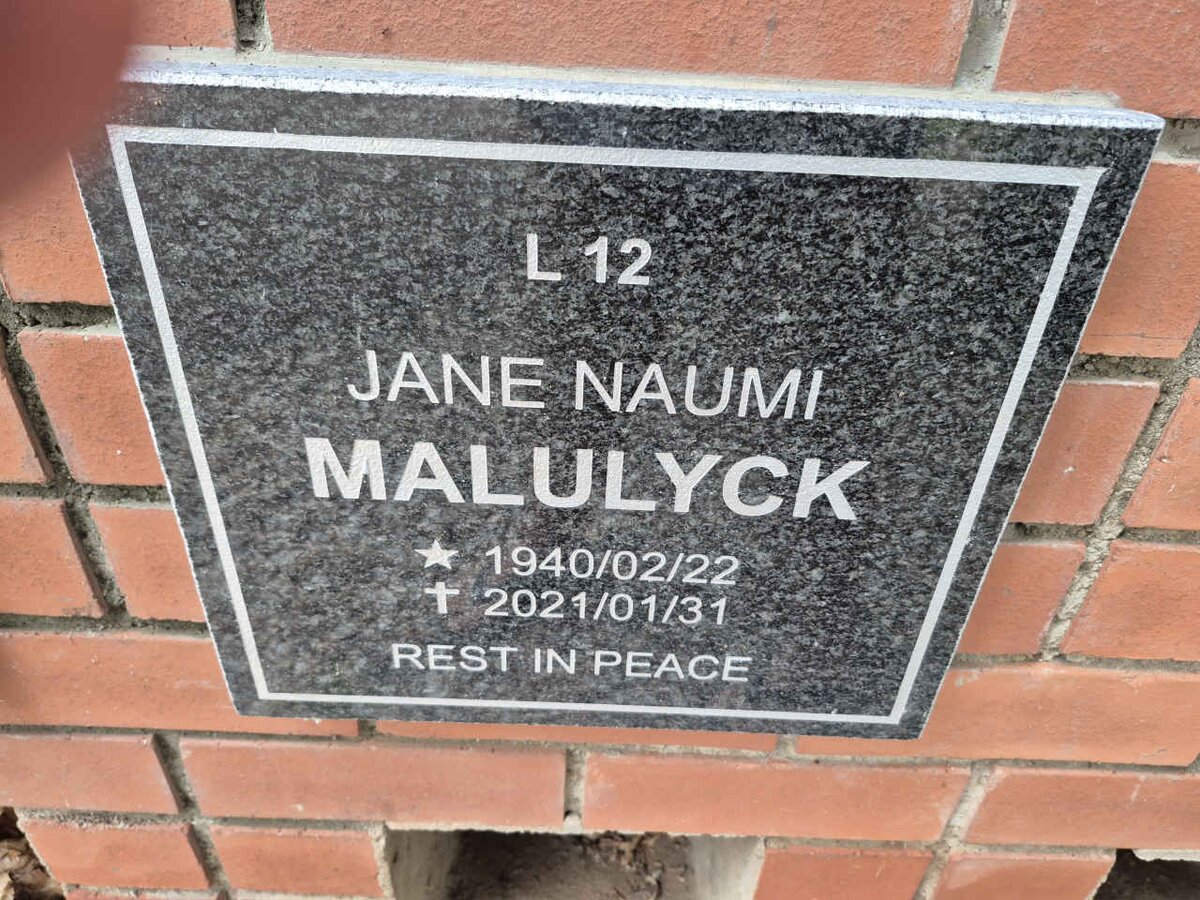MALULYCK Jane Naumi 1940-2021