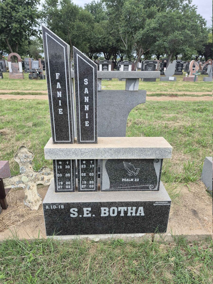 BOTHA Fanie 1927-2003 & Sannie 1927-2003