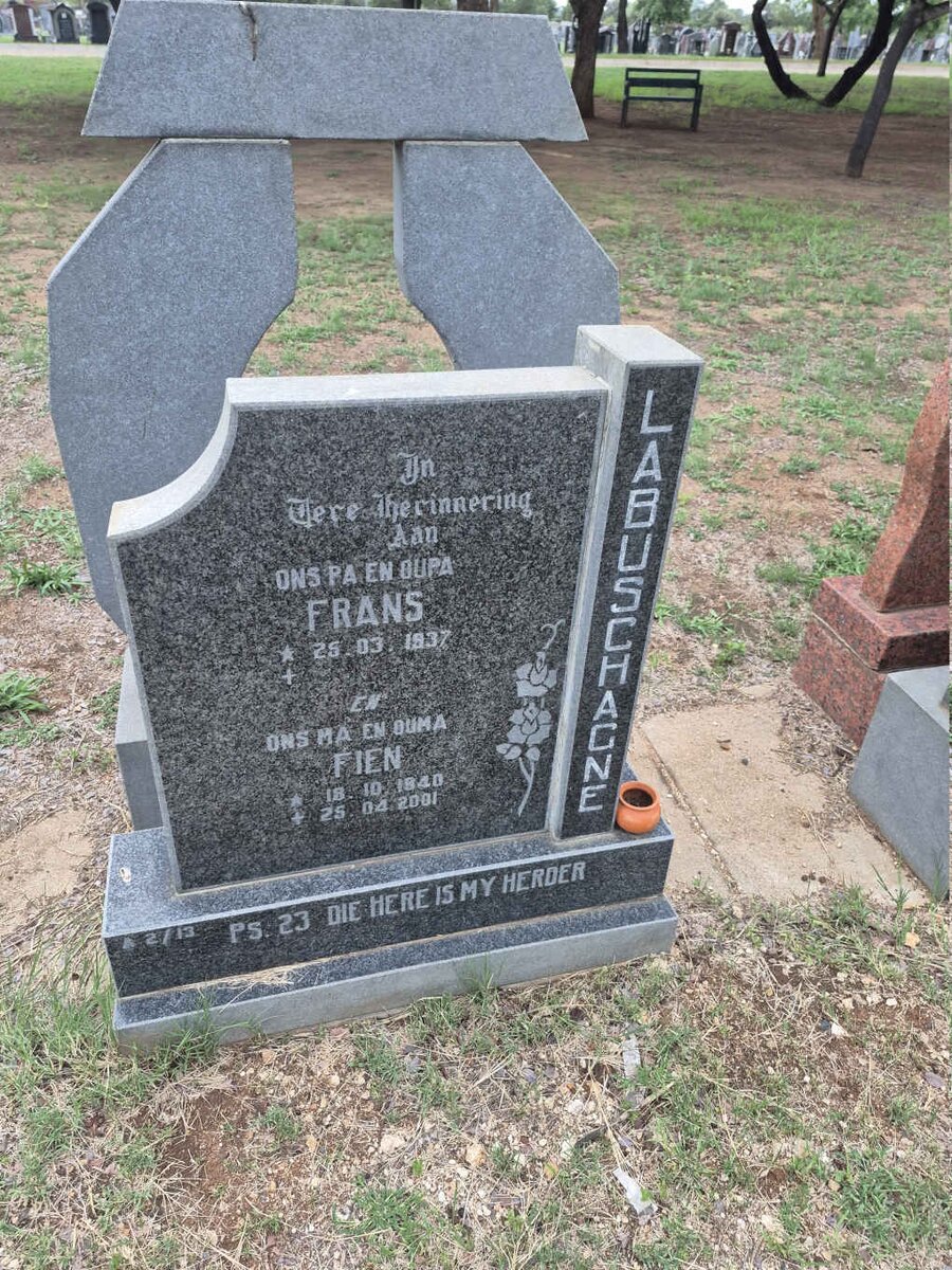 LABUSCHAGNE Frans 1937- & Fien 1940-2001