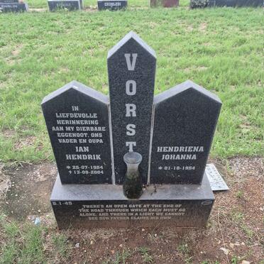 VORSTER Jan Hendrik 1954-2004 & Hendriena Johanna 1954-