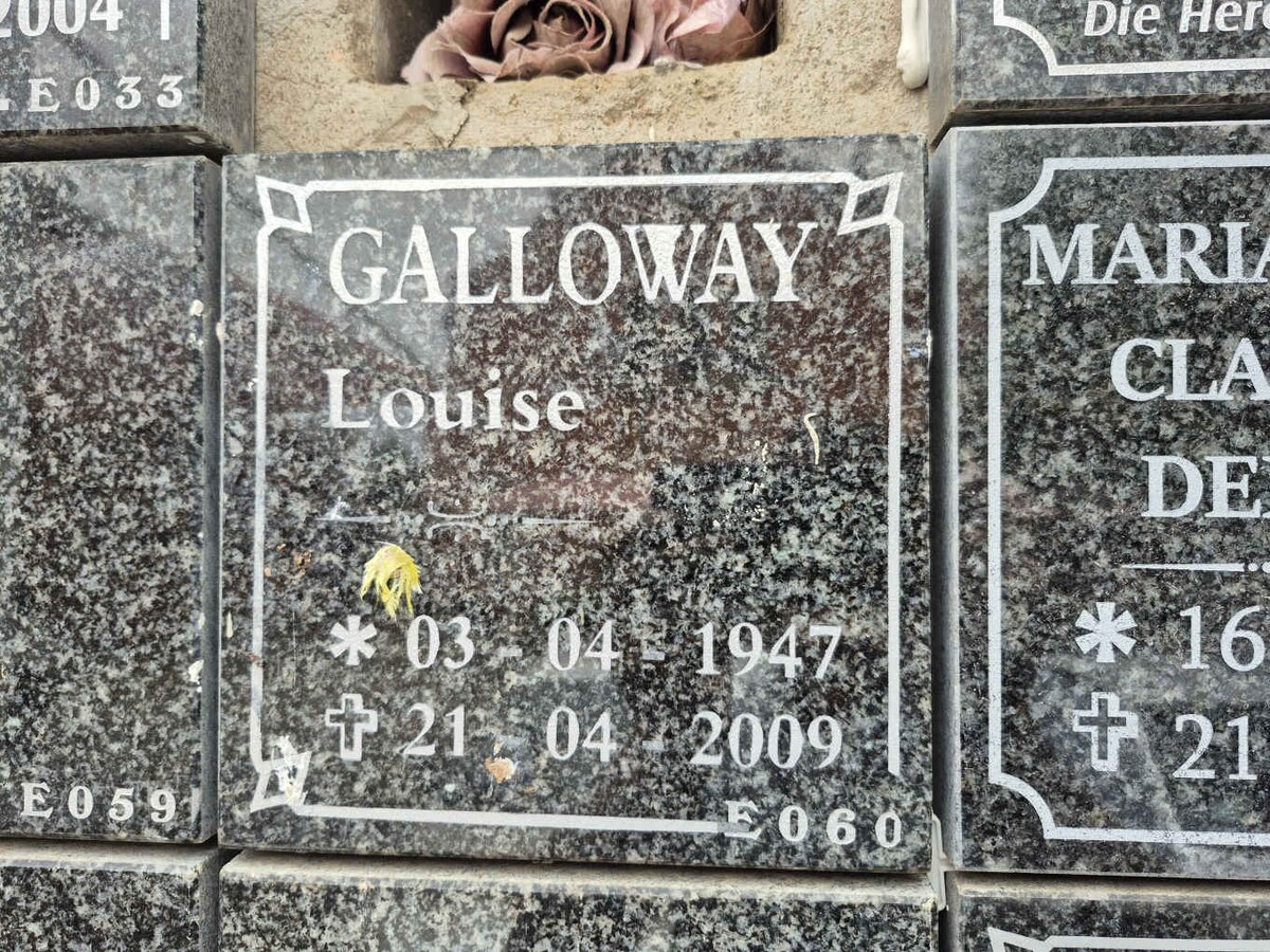 GALLOWAY Louise 1947-2009