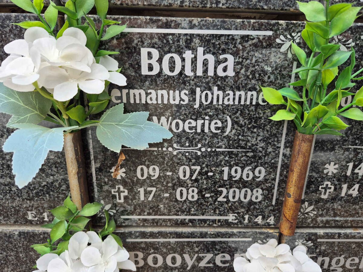 BOTHA Hermanus Johannes 1969-2008 