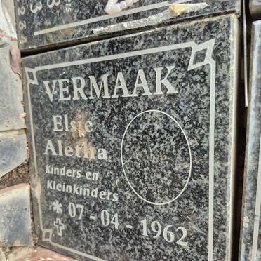 VERMAAK Elsie Aletha 1962-