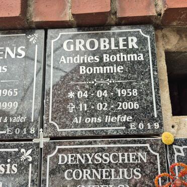 GROBLER Andries Bothma 1958-2006 
