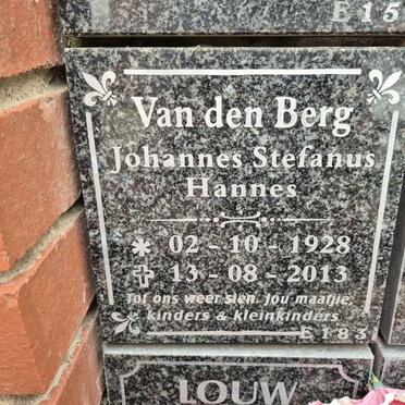 BERG Johannes Stefanus, van den 1928-2013 