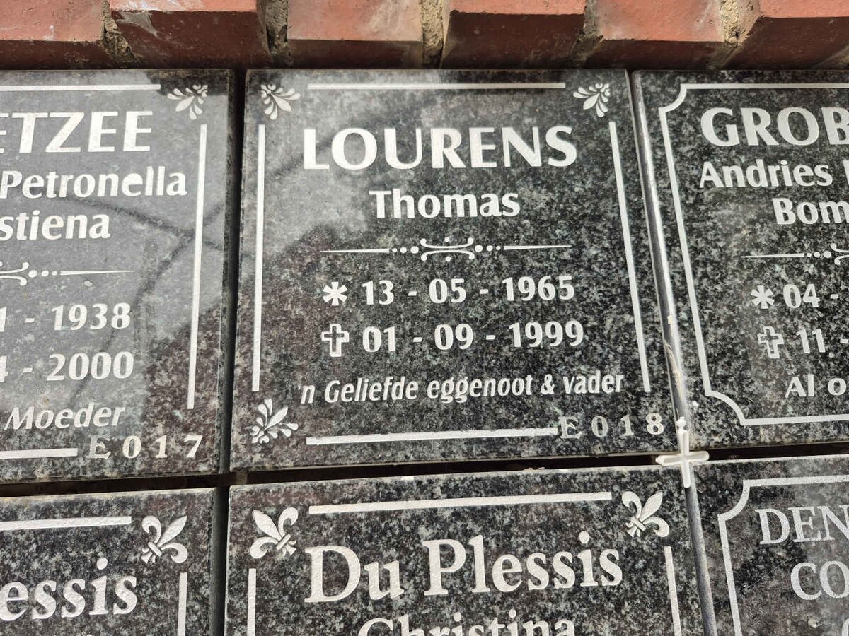 LOURENS Thomas 1965-1999