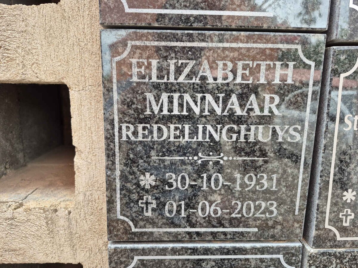 REDELINGHUYS Elizabeth, Minnaar 1931-2023