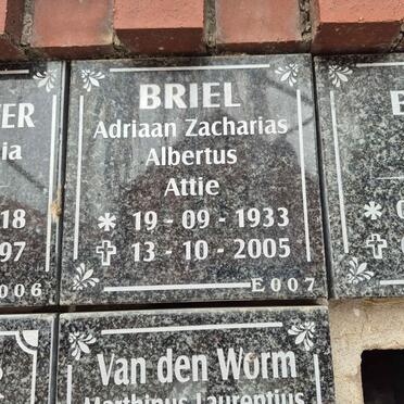 BRIEL Adriaan Zacharias Albertus 1933-2005 