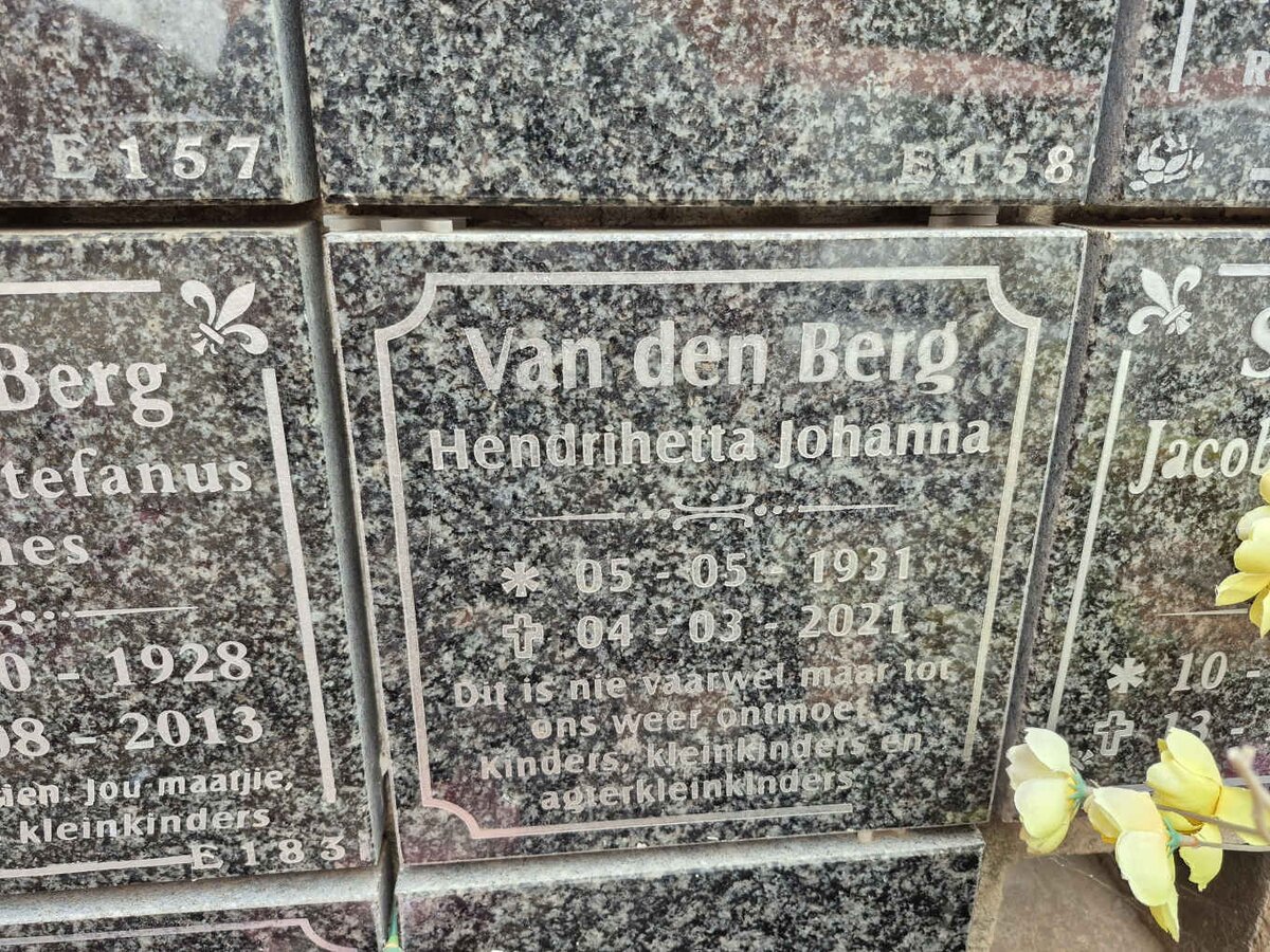 BERG Hendrihetta Johanna, van den 1931-2021