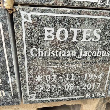 BOTES Christiaan Jacobus 1954-2017