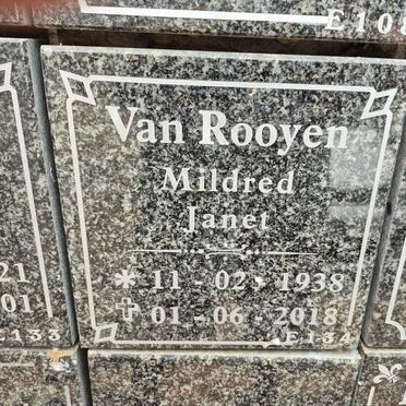 ROOYEN Mildred Janet, van 1938-2018