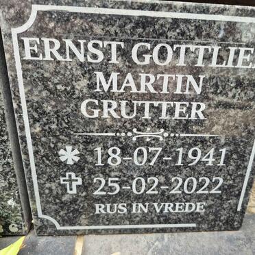 GRUTTER Ernst Gottlieb Martin 1941-2022