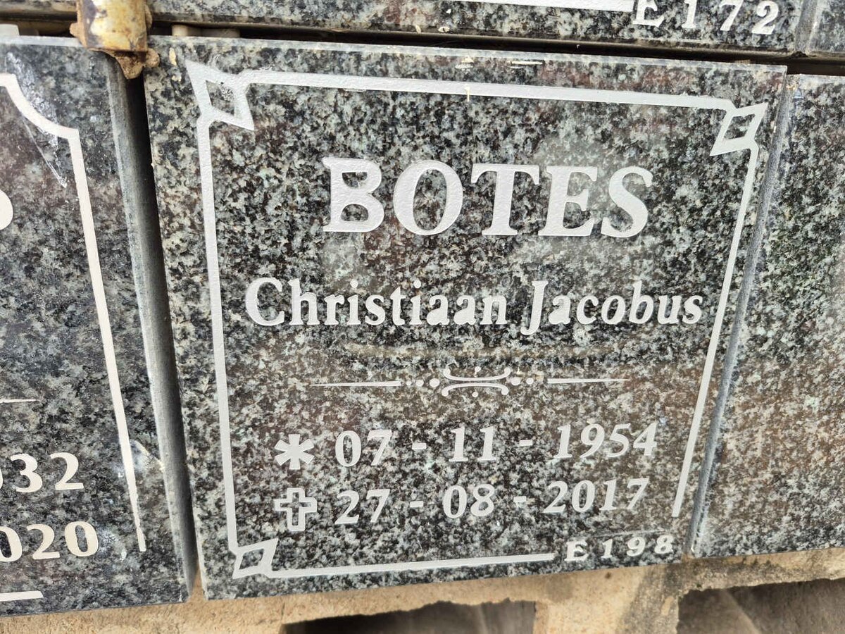 BOTES Christiaan Jacobus 1954-2017