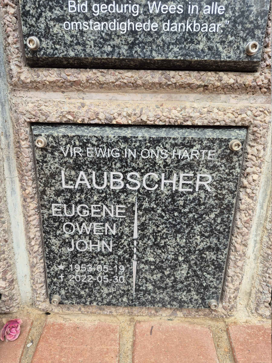 LAUBSCHER Eugene Owen John 1953-2022