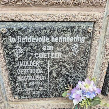 COETZER Gertruida Magdalena MULDER 1951-2008