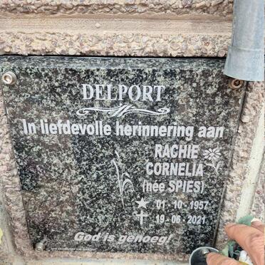 DELPORT Rachie Cornelia nee SPIES 1957-2021