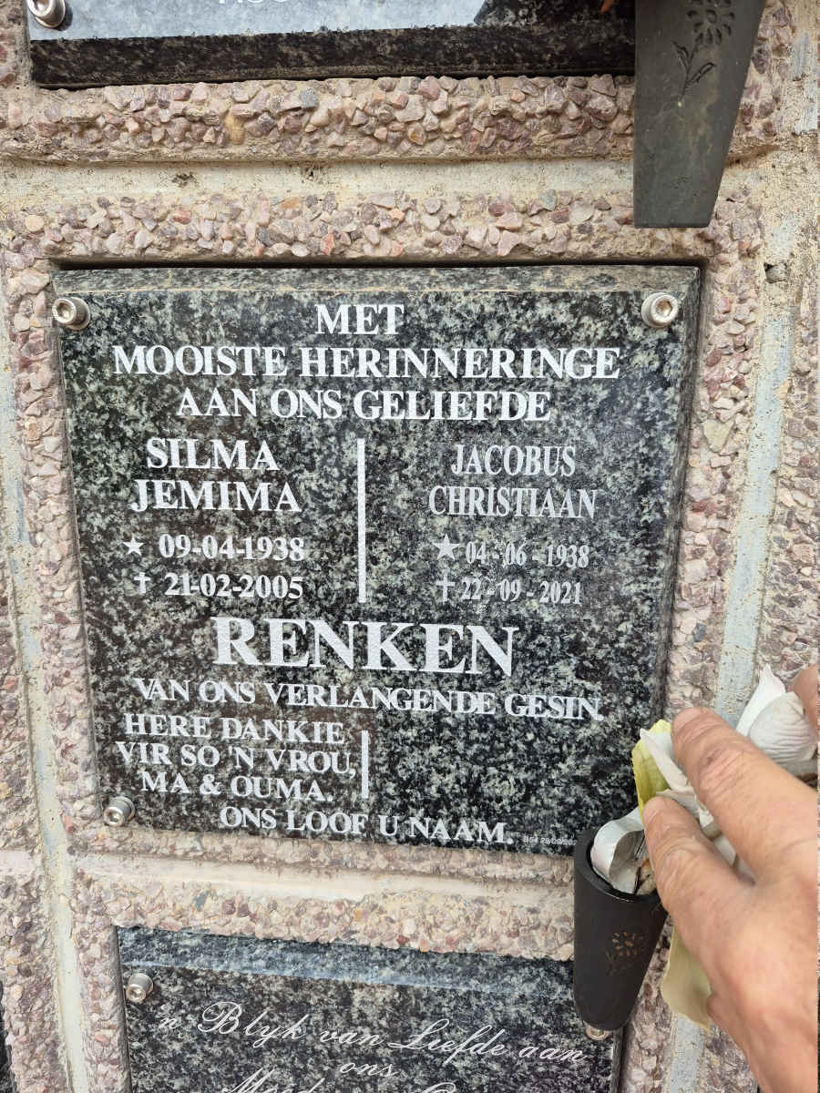 RENKE Jacobus Christiaan 1938-2021 & Silma Jemima 1938-2005
