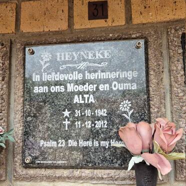 HEYNEKE Alta 1942-2012