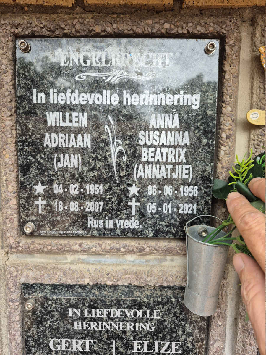 ENGELBRECHT Willem Adriaan 1951-2007 & Anna Susanna Beatrix 1956-2021