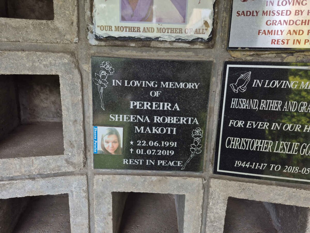 PEREIRA Sheena Roberta Makoti 1991-2019