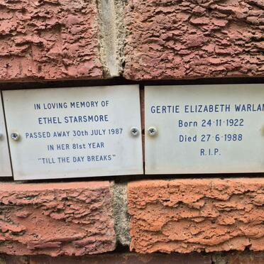 STARSMORE Ethel 1987 :: WARLAND Gertie Elizabeth 1922-1988