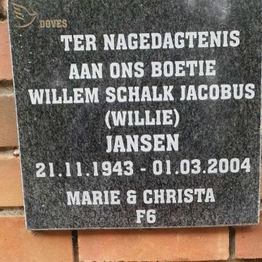 JANSEN Willem Schalk Jacobus 1943-2004