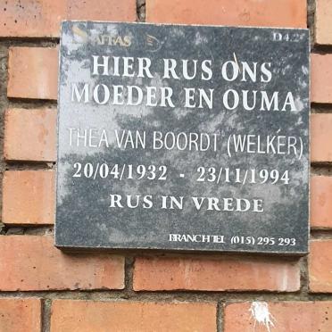 BOORDT Thea, van 1932-1994