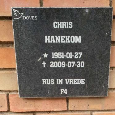 HANEKOM Chris 1951-2009