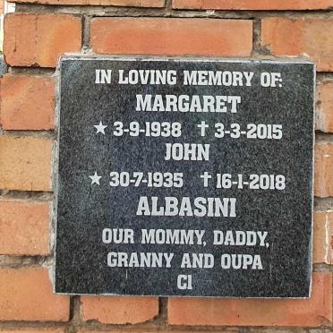 ALBASINI John 1935-2018 & Margaret 1938-2015