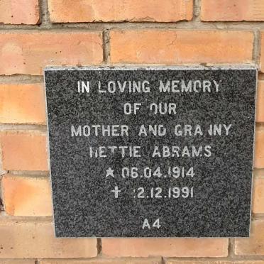 ABRAMS Hettie 1914-1991