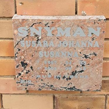 SNYMAN Susara Johanna Susanna 1957-2003