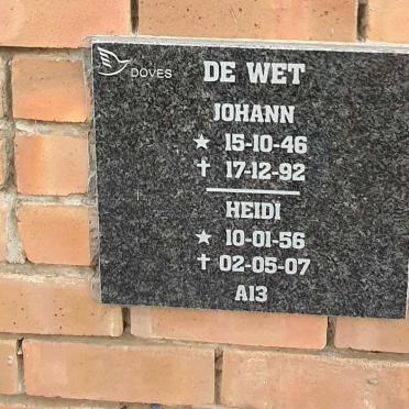 WET Johann, de 1946-1992 :: WET Heidi, de 1956-2007