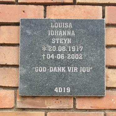STEYN Louisa Johanna 1917-2002