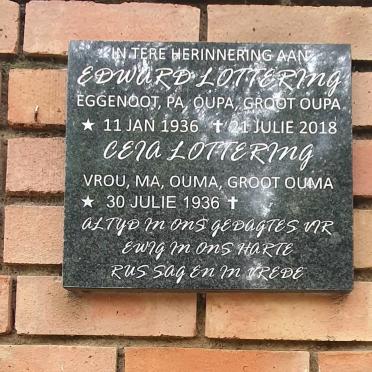 LOTTERING Edward 1936-2018 & Ceia 1936-