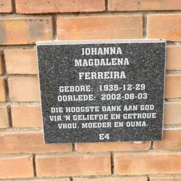 FERREIRA Johanna Magdalena 1935-2002