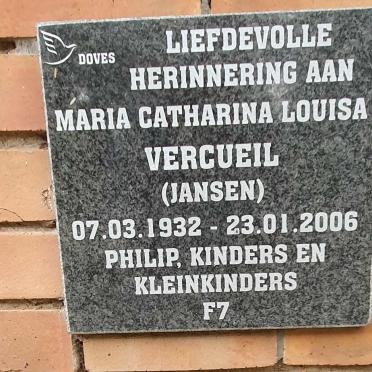 VERCUEIL Maria Catharina Louisa nee Jansen 1932-2006