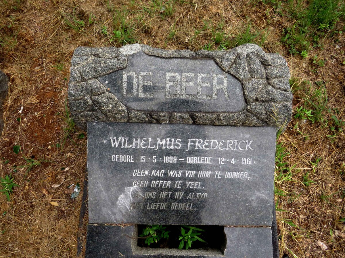 BEER Wilhelmus Frederick, de 1898-1961